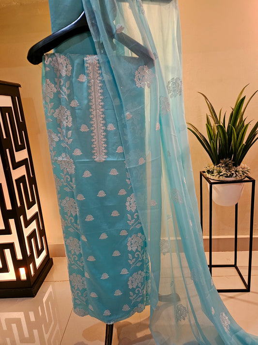 Lawn embroidered three piece