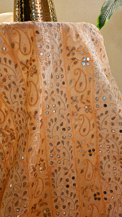 Chikankari shirt with gota and mirror work