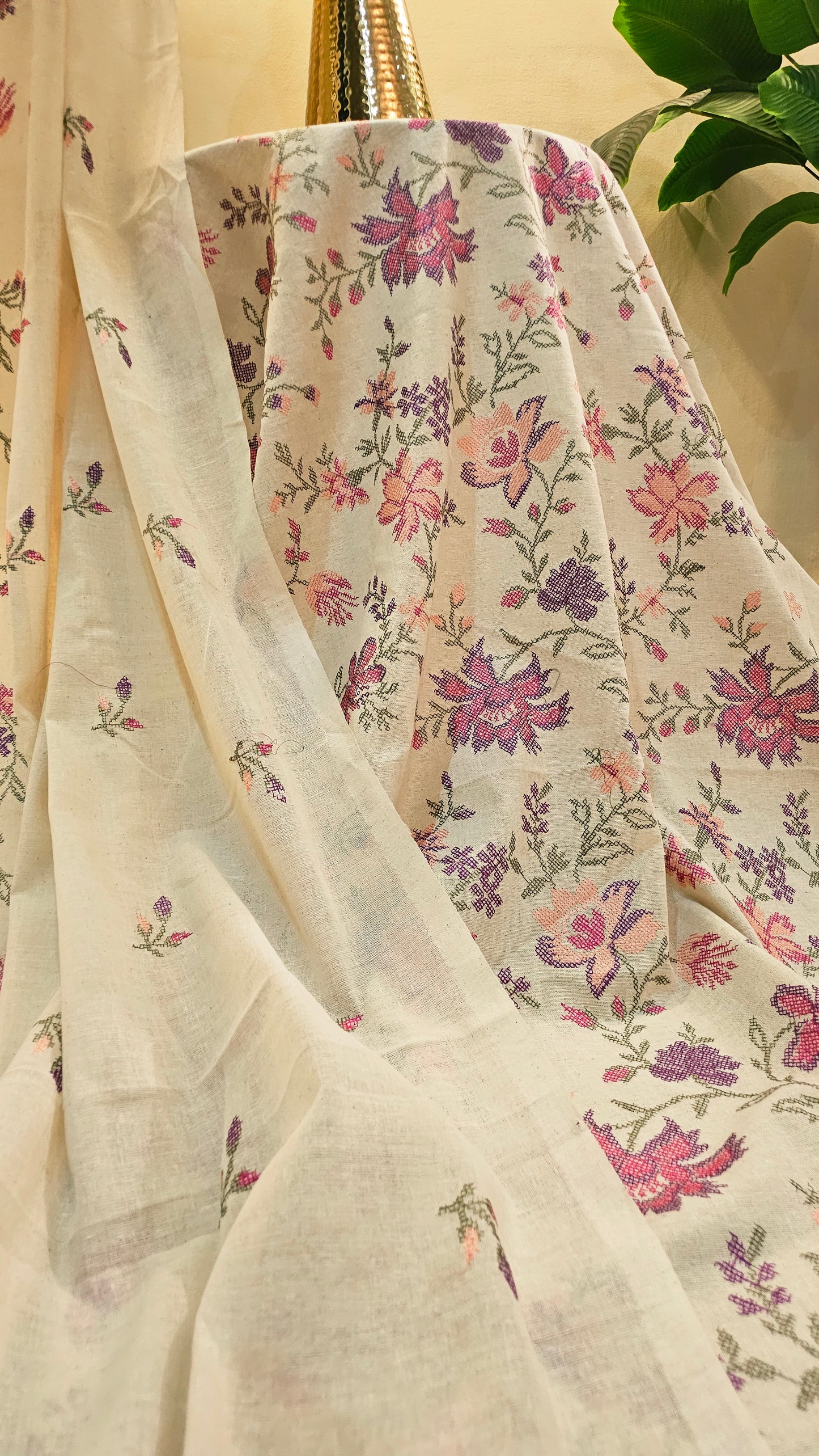 Embroidered three piece: Karandi khaddar