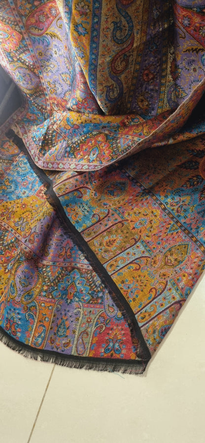 Reversible gandhara moonlight kaani shawl