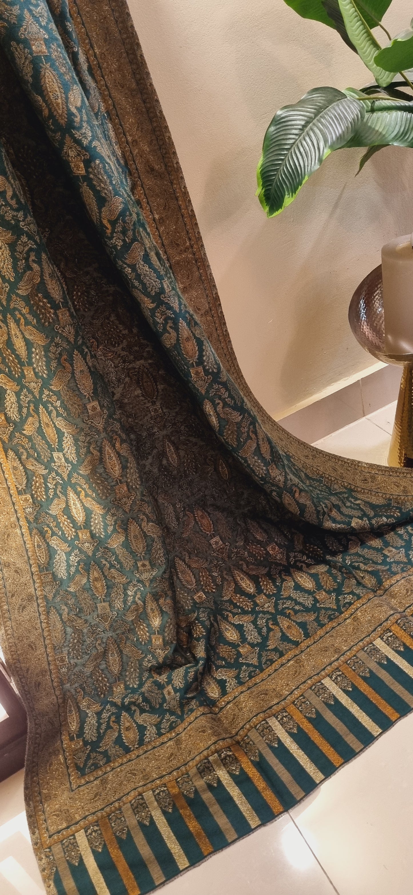 Peacock zaree kaani pashmina shawl