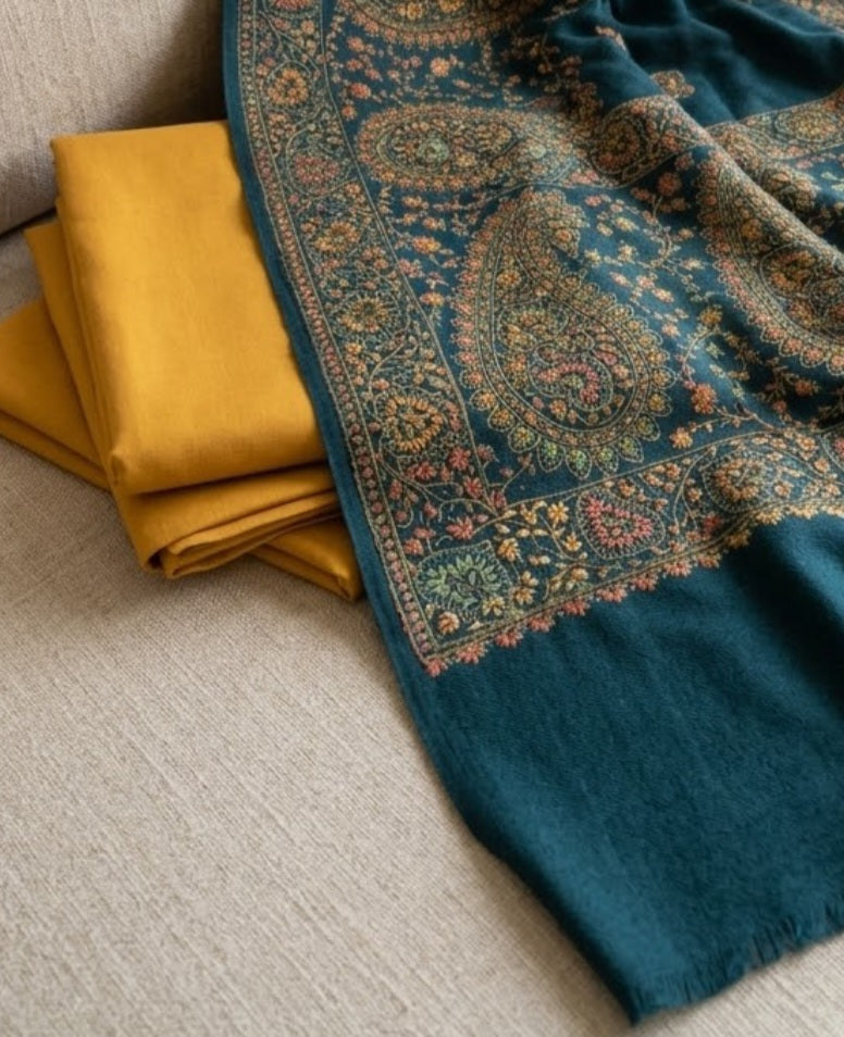 Embroidered suit: Pashmina