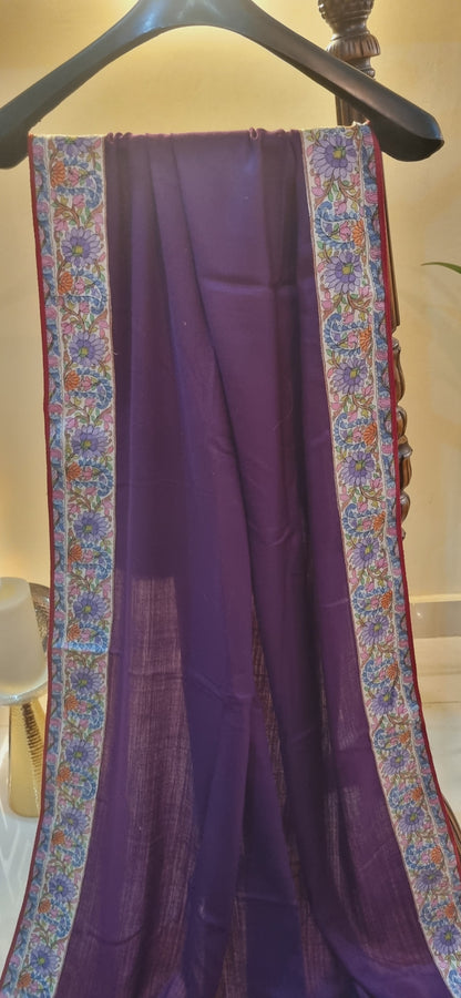 Kalamkar border Pashmina