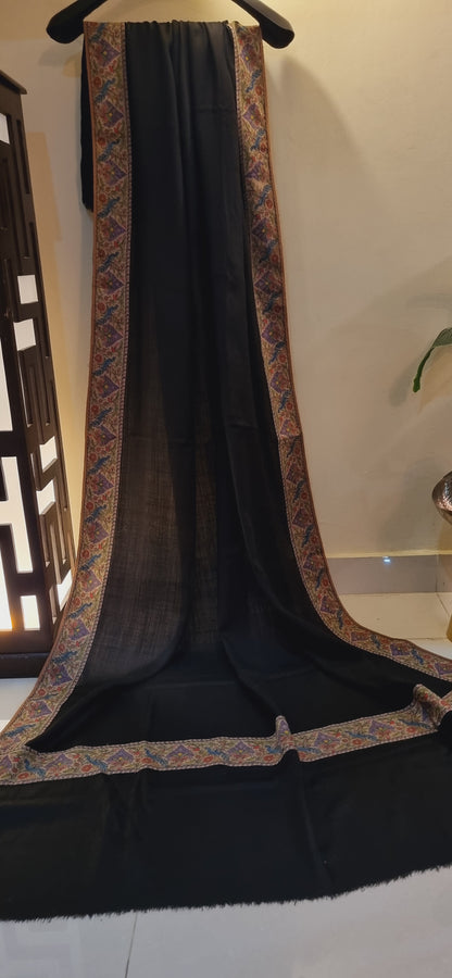 Pashmina shawl with kalamkar border
