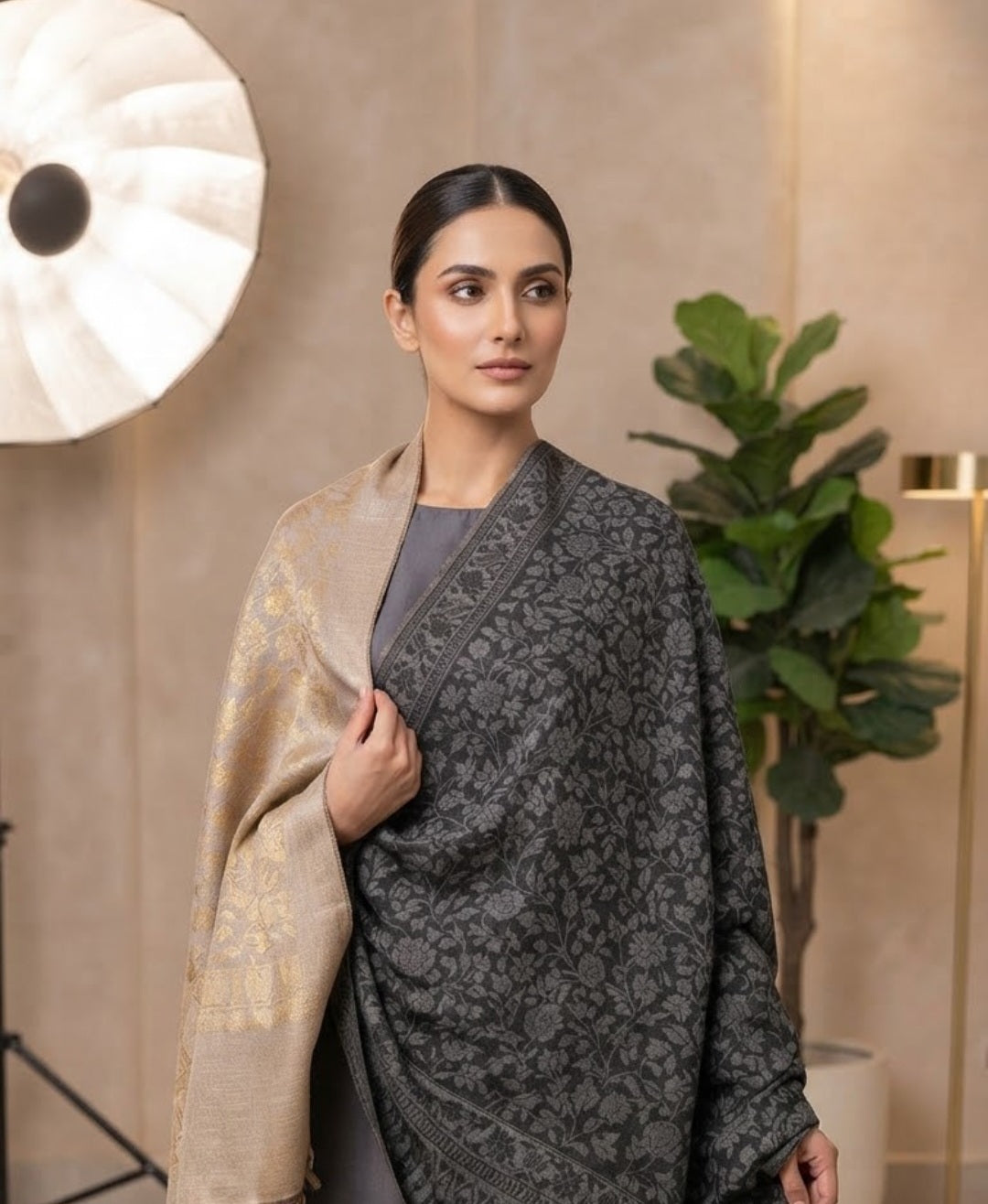 Reversible moonlight kaani: Pashmina