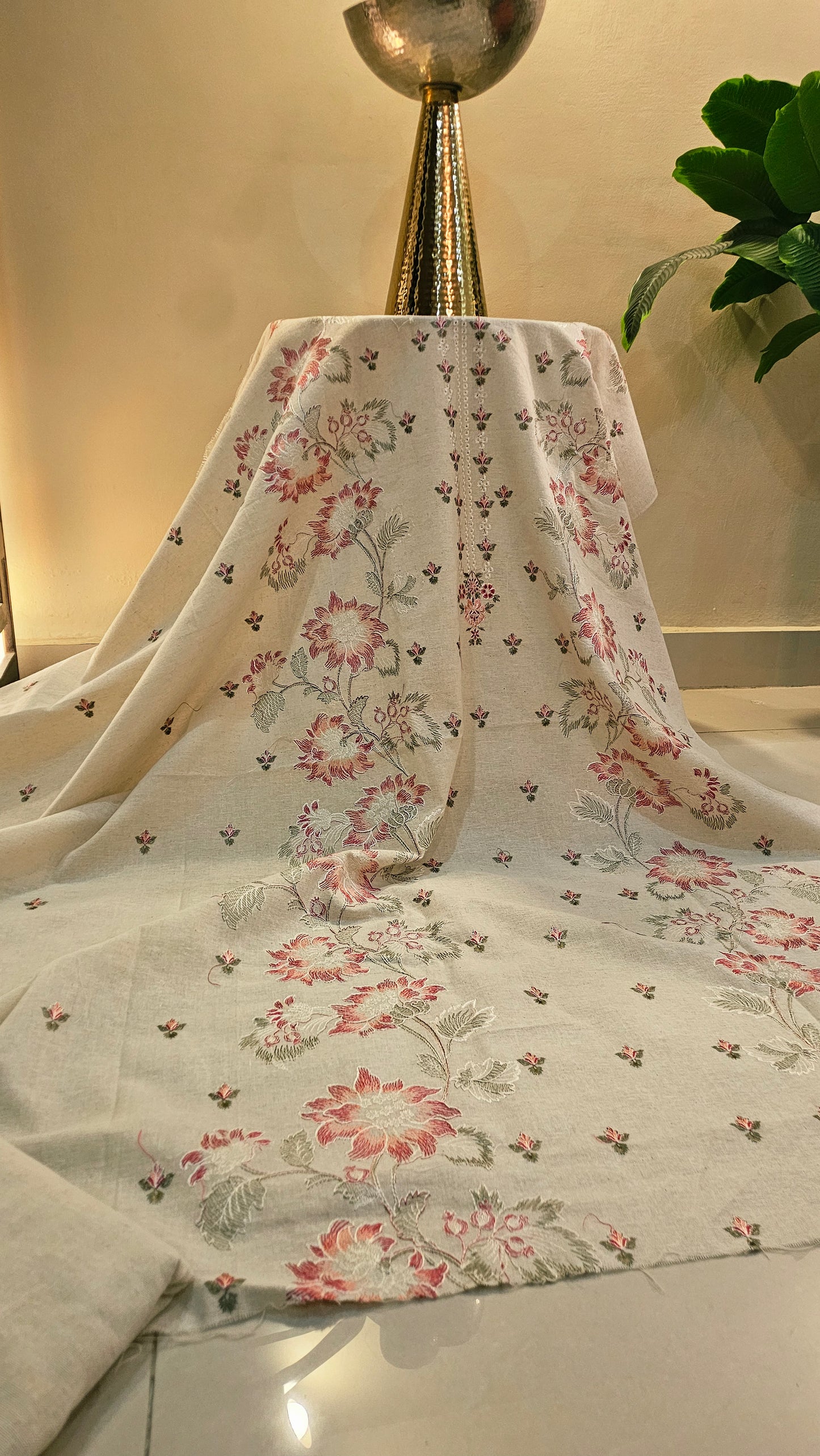 Embroidered three piece: Karandi khaddar