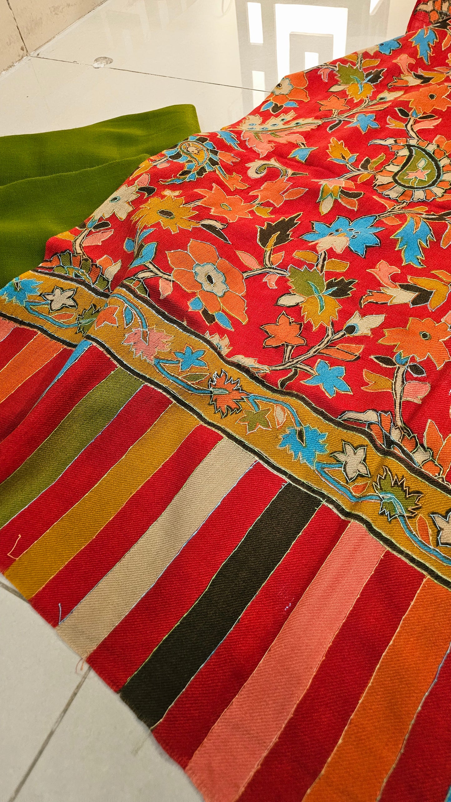 Kalamkar minishawl: Pashmina