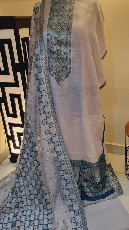 Formal silk kaani suit
