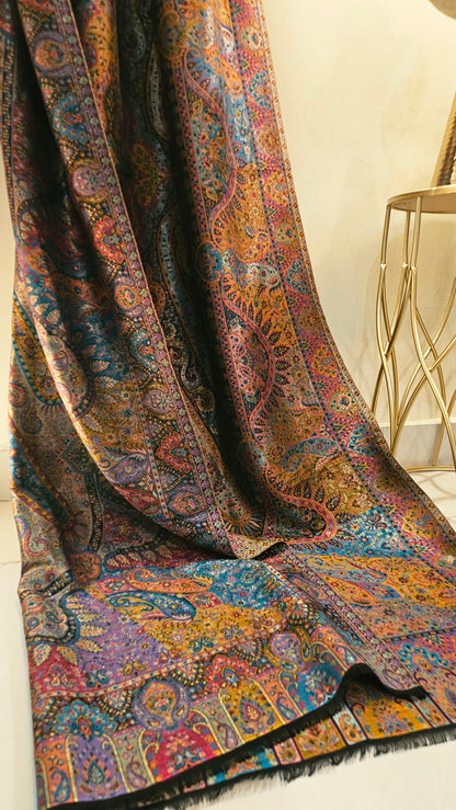 Reversible moonlight gandhara kaani shawl: Pashmina
