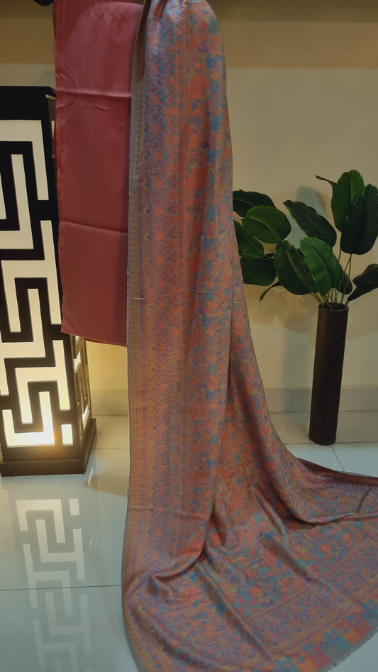 Kaani shawl with plain suit