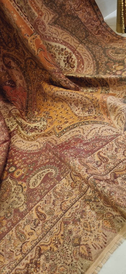 Reversible gandhara kaani shawl