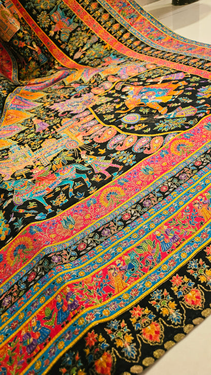 Meenakari shawl: patola silk