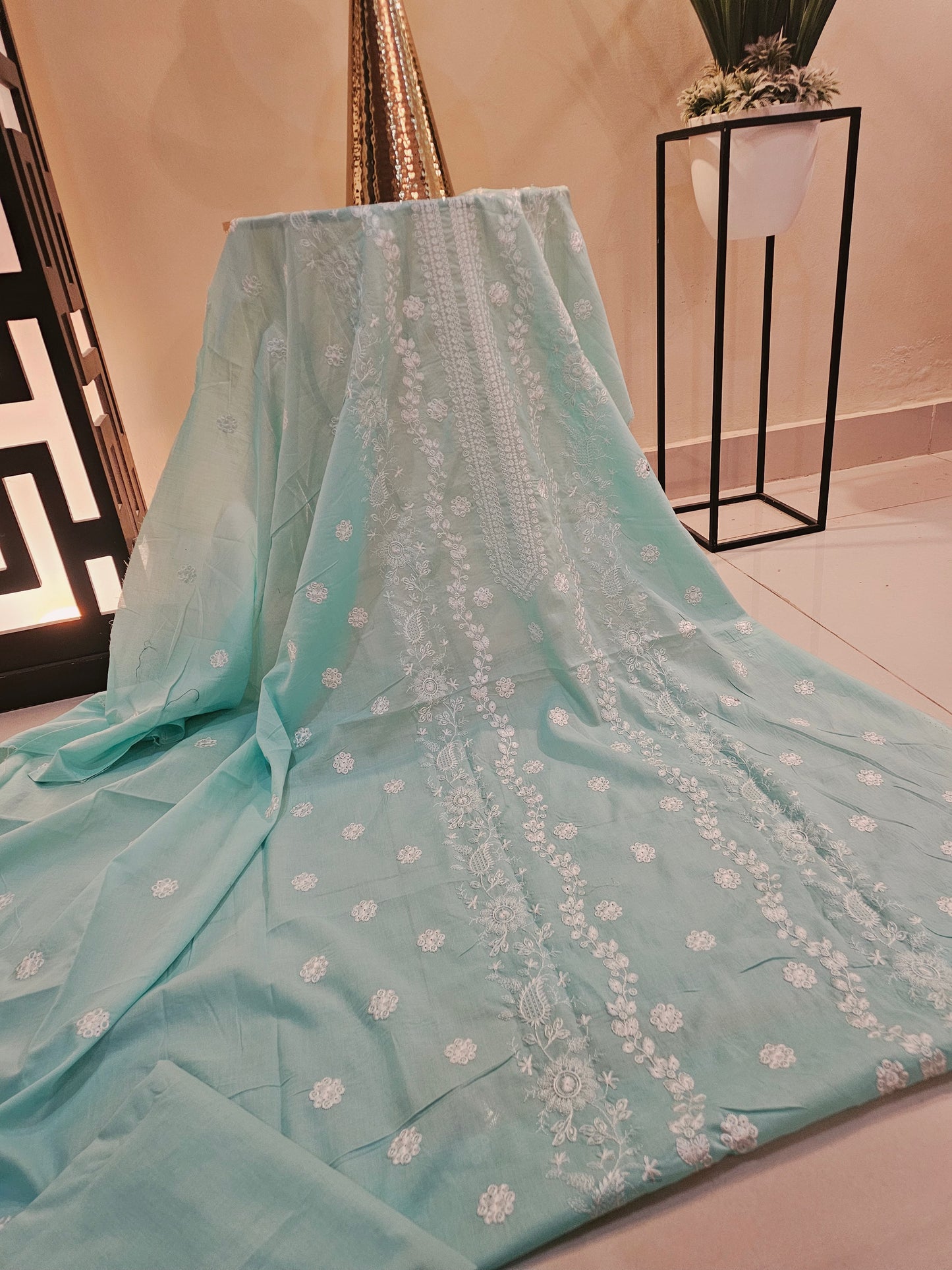 Lawn embroidered two piece