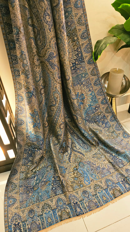 Moonlight reversible gandhara kaani: Pashmina