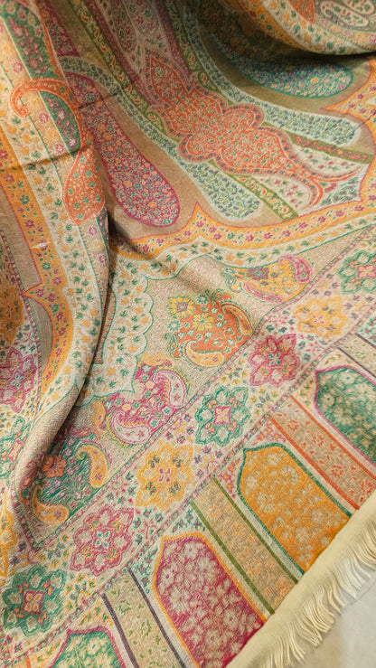 Reversible gandhara moonlight kaani: Pashmina