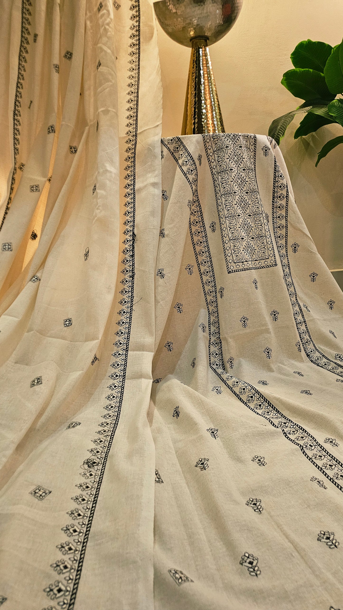 Embroidered three piece: Karandi khaddar