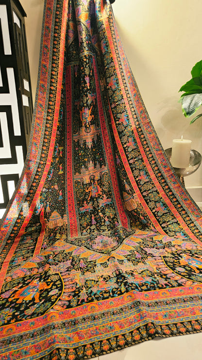 Meenakari shawl: patola silk