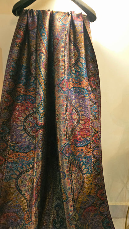 Reversible moonlight gandhara kaani shawl: Pashmina