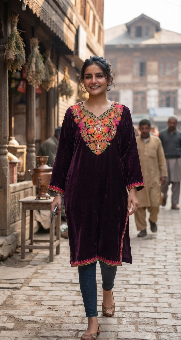 Kashmiri phiran: velvet