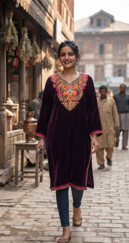 Kashmiri phiran: velvet