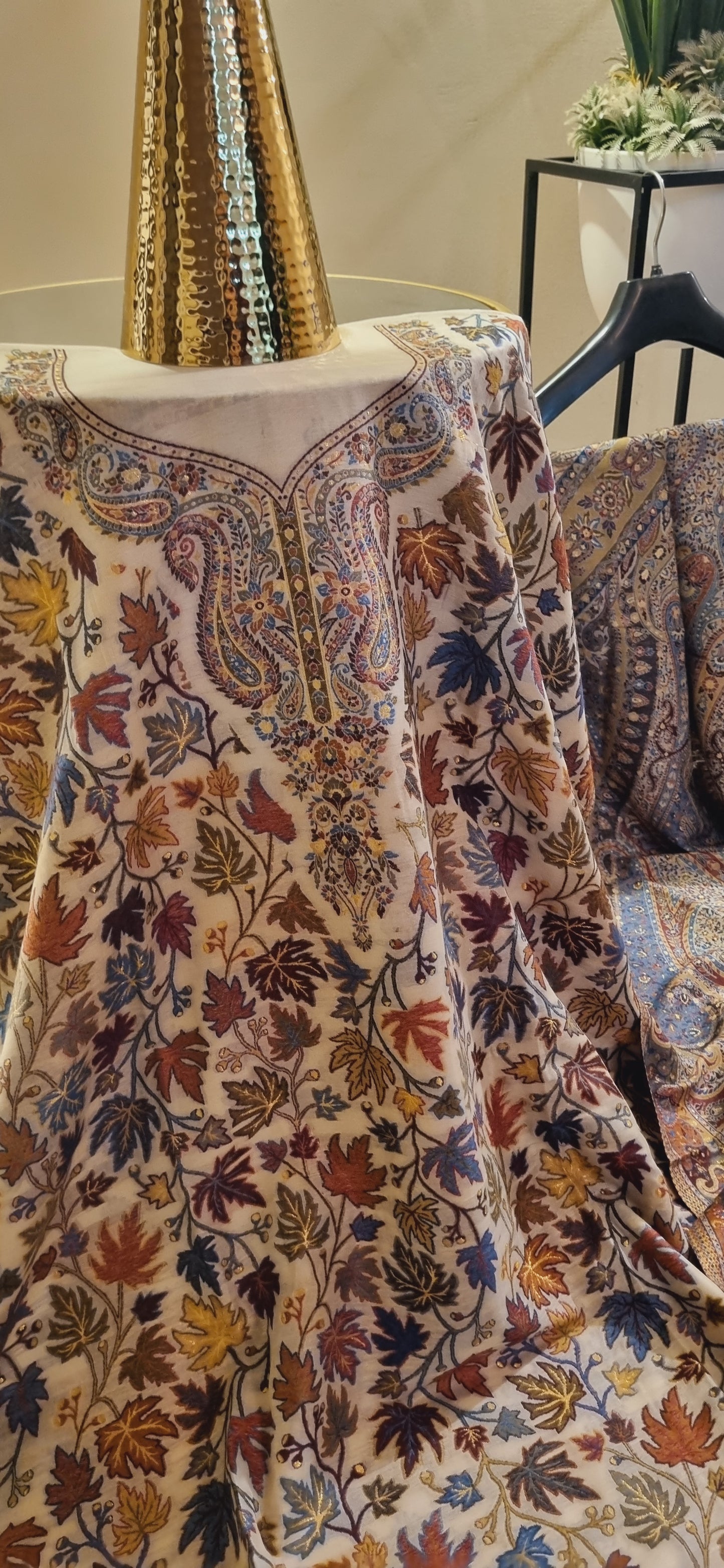 Three piece silk kaani suit