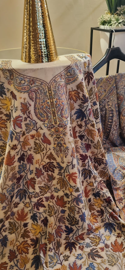 Three piece silk kaani suit