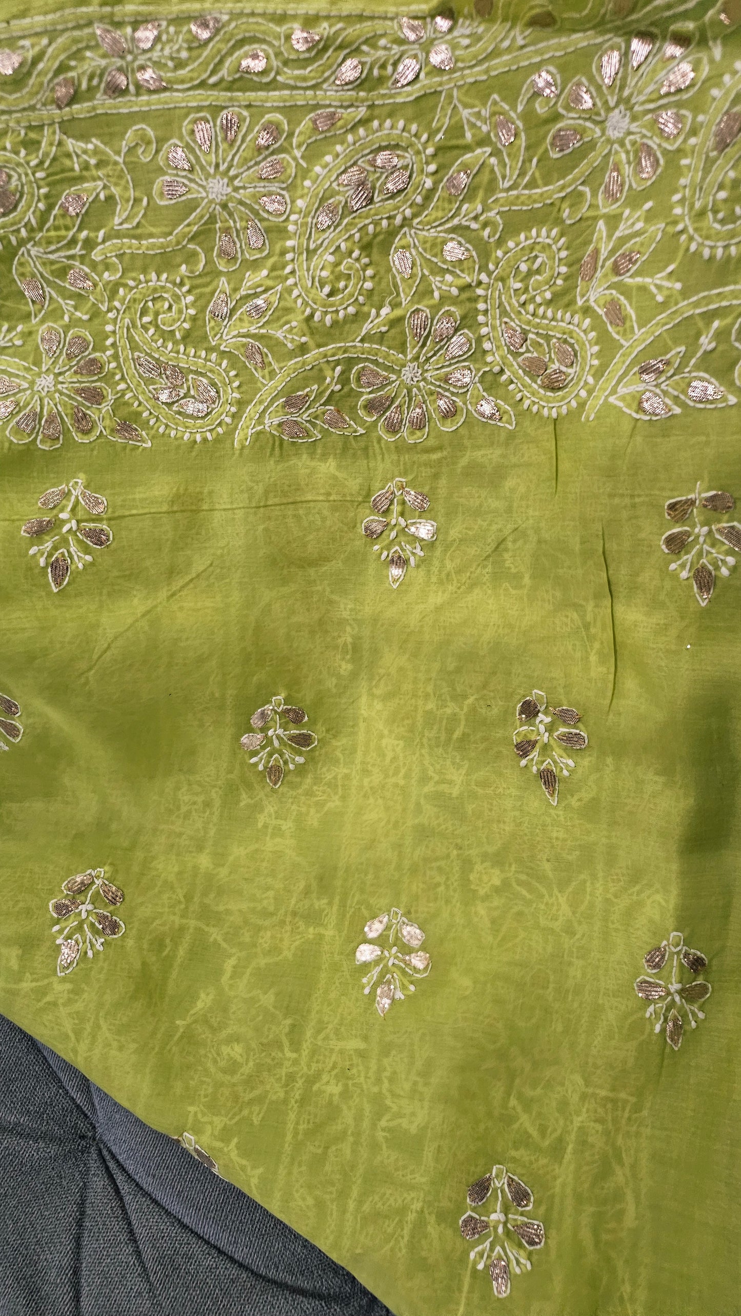 chikankari gota shirt