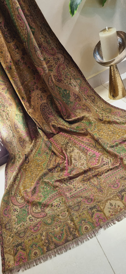 Reversible Persian kaani Pashmina shawl