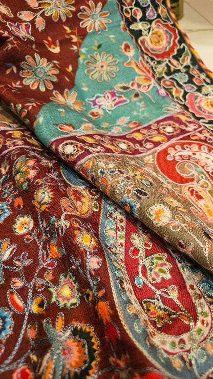 Reelkar embroidered: Pashmina