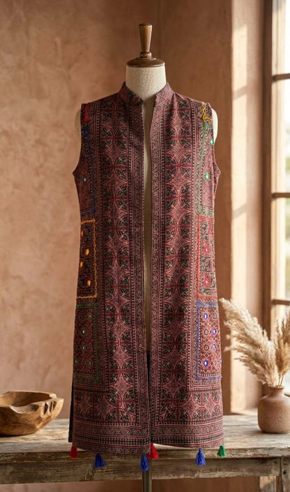Ajrak jacket: cotton