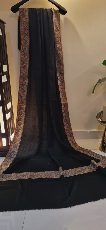 Pashmina shawl with kalamkar border