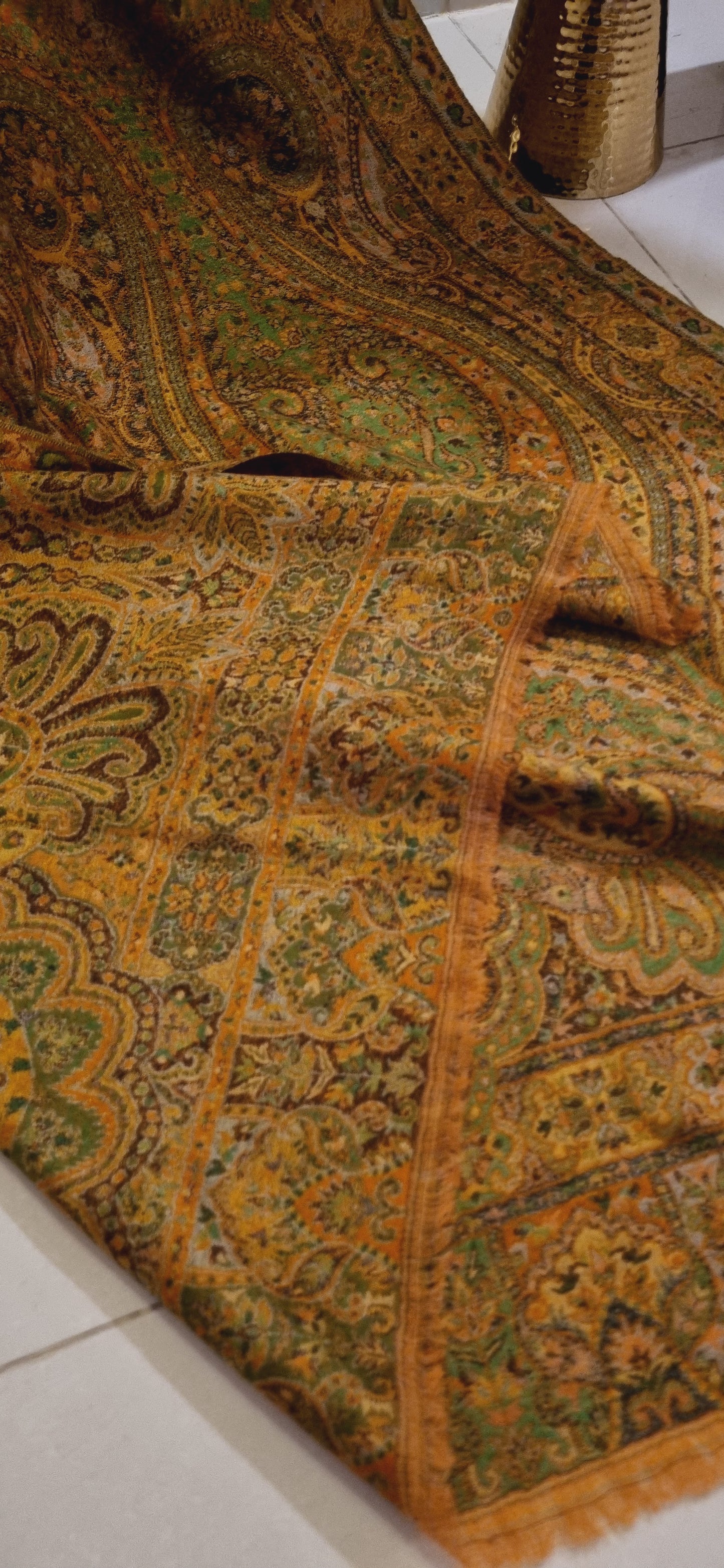 Reversible persian toosh kaani shawl