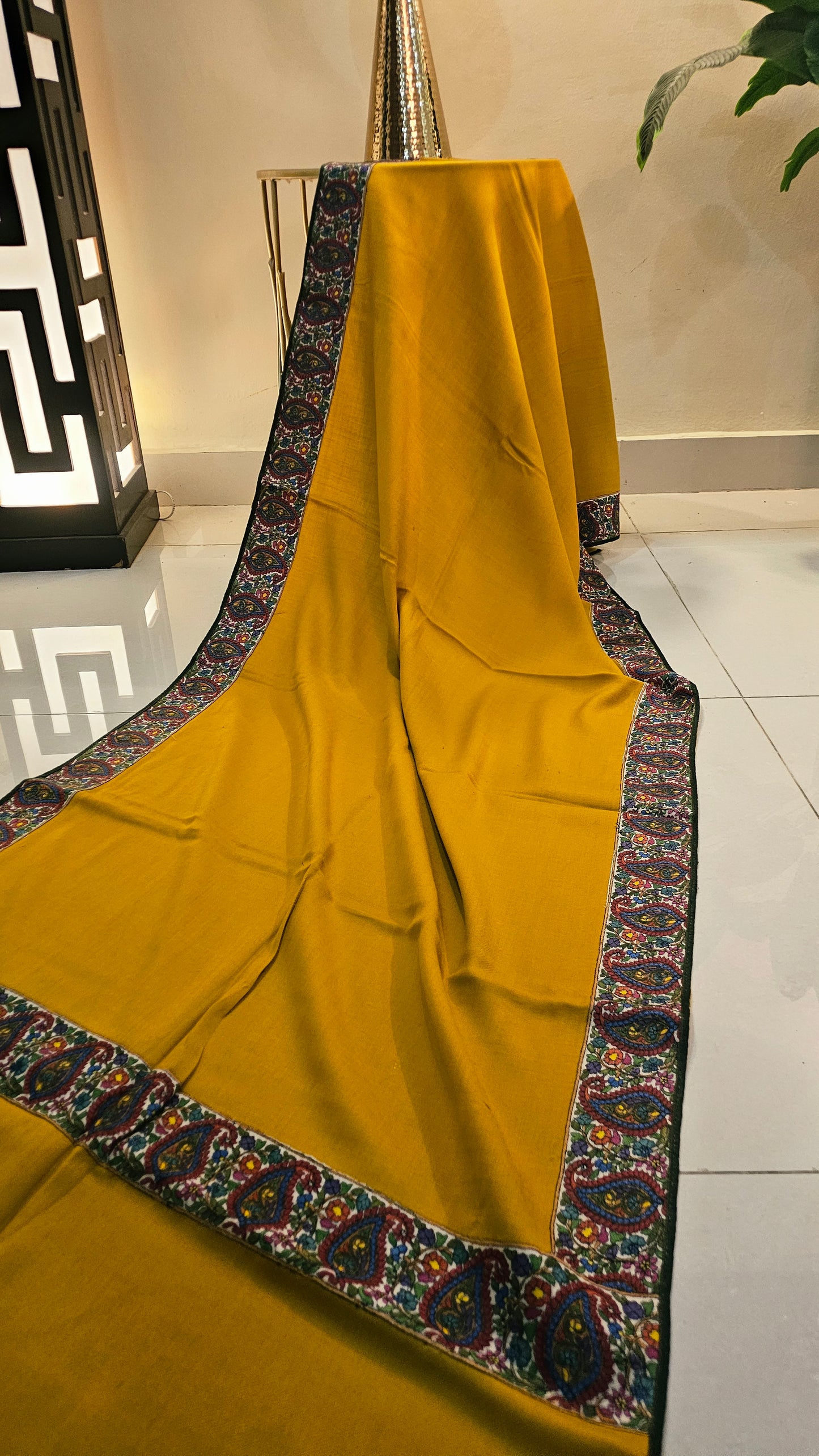 Kalamkar border minishawl: pashmina