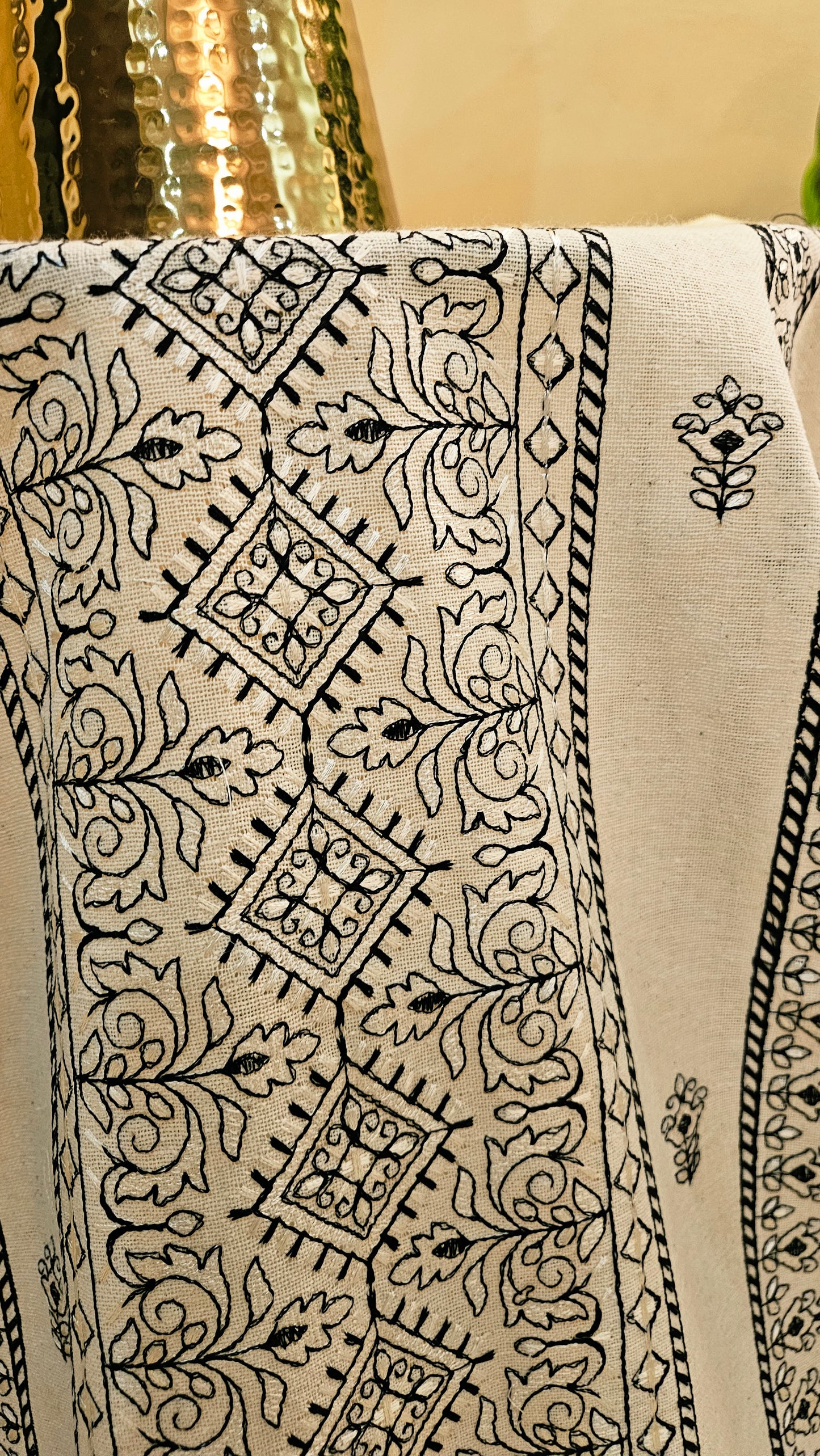 Embroidered three piece: Karandi khaddar