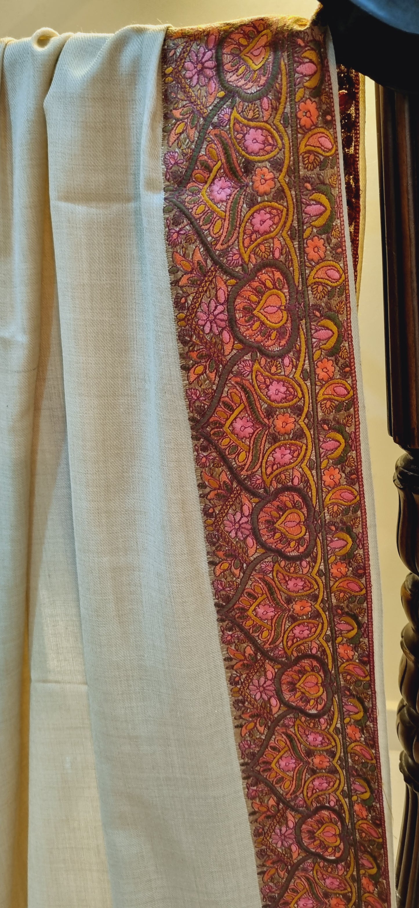 Papermachi embroidered pashmina