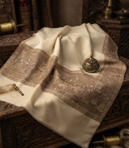 Kaani border shawl: Pashmina