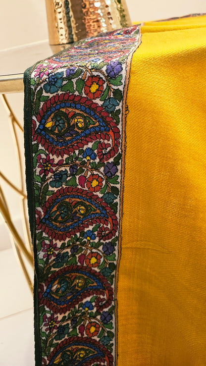 Kalamkar border minishawl: pashmina