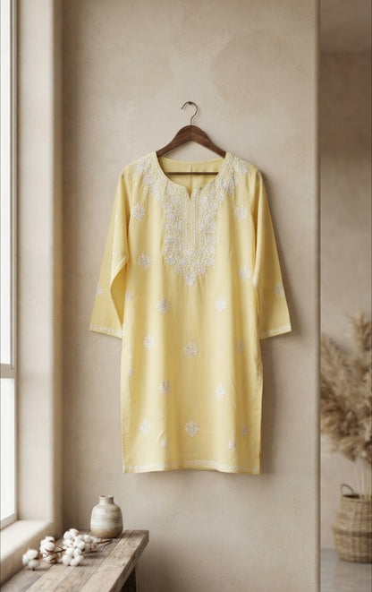 Embroidered kurta: linen