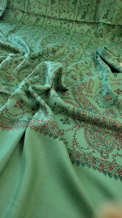 Hand embroidered woolen pashmina shawls